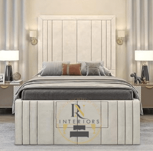 Upholstered Tall Fabric Headboard Bed Frame – Laura Ashley Front